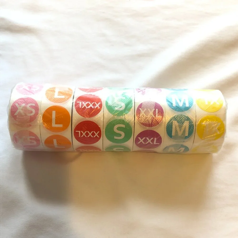 NWT 3500 Color-Coded Clothing Stickers 7/8